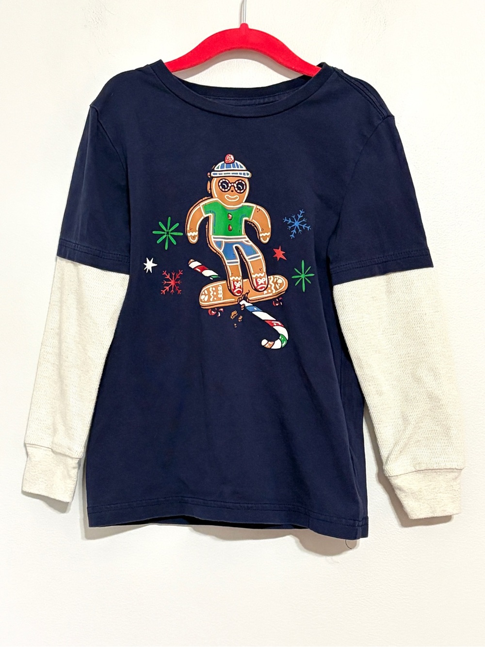 Tommy Bahama Navy Layered-Look Long Sleeve Tee Gingerbread Skate Graphic 5/6